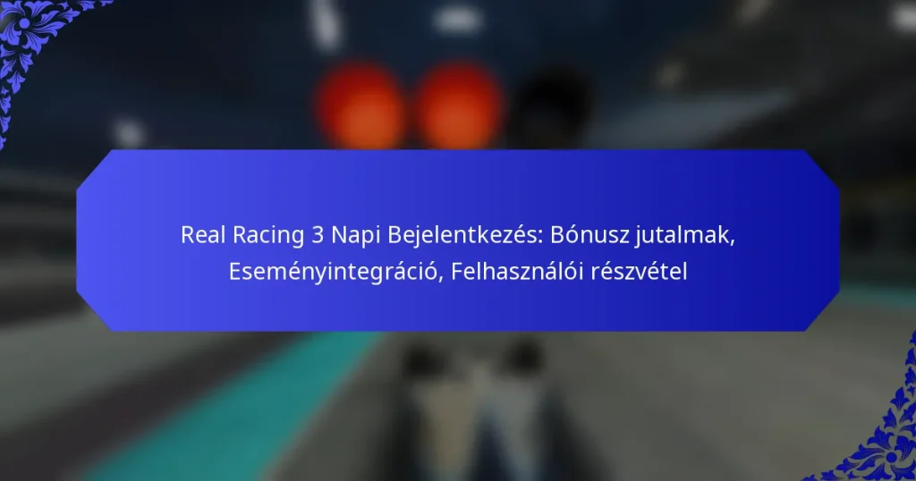 Real Racing 3 Napi Bejelentkezés: Bónusz jutalmak, Eseményintegráció, Felhasználói részvétel